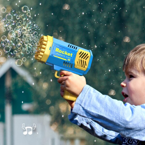 40-Hole Kids Bubble Blower Machine with LED Lights - Portable Electric Bubble Gun for Outdoor Parties, Birthdays, Boys & Girls (Pink/Blue, Battery-Powered, No Solution Included), Kids Party Favors | Vibrant Design | Colorful Toy - Image 11