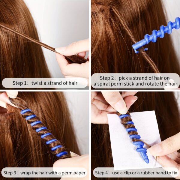 20pcs Hair Curler Set Spiral Hair Perm Rods DIY Plastic Barber Hairdressing Styling Curling Perm Rods - Image 13