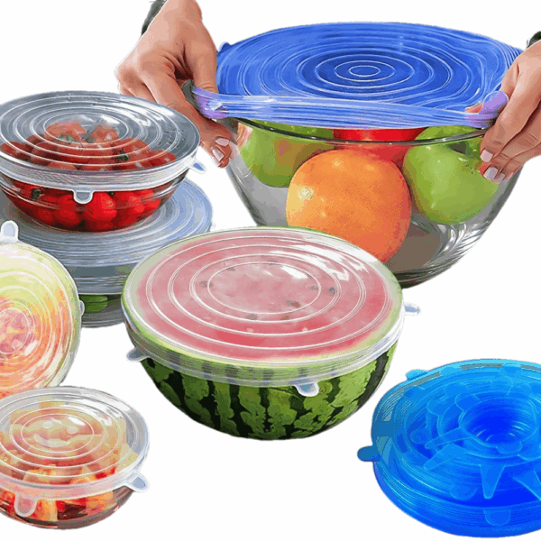 6 Silicone Stretch Lids, Reusable Durable Food Storage Covers for Bowls, Fits Most Containers in 6 Different Sizes, Dishwasher and Refrigerator Safe - Image 15