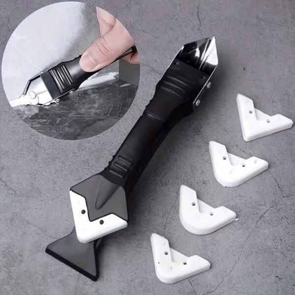 1pc Multi-Functional 5-in-1 Caulk Remover Tool Kit, Plastic Grout Scraper, Sealant Finishing & Glue Angle Scraper for Kitchen & Bathroom Renovations - Image 3