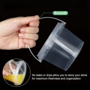 20pcs 10oz Clear Plastic Storage Containers with Lids & Handles - Durable 300ml Ribbed Design Organizers for DIY Crafts, Slime, Paints, Art Supplies & Small Parts - Stackable, Space-Saving Craft Storage Boxes, Art Supply Organizer, Transparent Container, Practical Container Design