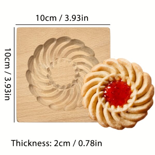 Cippes Wooden Cookie Cutter Mold, 3D Heart Daisy Snow Patterns, DIY Biscuit Stamp for Pastry, Embossing Craft Decorating Baking Tool, Ideal for Thanksgiving, Christmas, Valentine'S Day, Mother'S Day - Image 15
