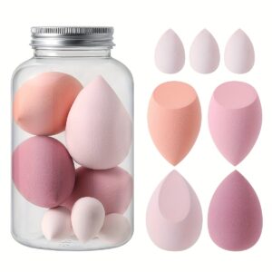 7Pcs Makeup Sponge Beauty Blender Set With 1 Storage Box Soft Wet And Dry Use Blender Sponge For Liquid Cream And Powder