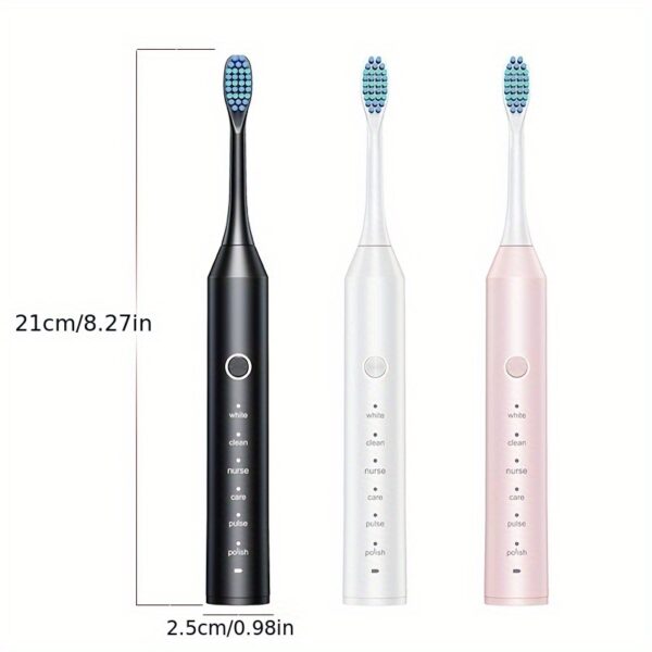 Automatic Rechargeable Electric Toothbrush for Adults, 6 Cleaning Modes, Lithium Polymer Battery, USB Charging, ≤36V, with Soft Bristles for Deep Clean Dental Flosser - Image 3