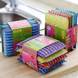 [4pcs Double-sided Cleaning Sponge] 4pcs, Kitchen Dishwashing Sponge, Does Not Hurt Pot Brush Pot Artifact, Household Double-sided Cleaning Sponge Wipe, Scouring Pad, Kitchen Scrub Sponge, Cleaning Supplies, Cleaning Tool, Back To School Supplies