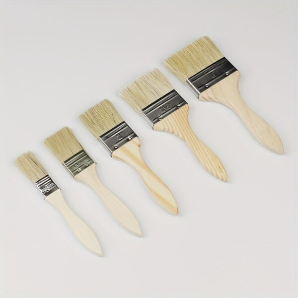 1/2pcs Thickened Wooden Handle Paint Brush, 1 Inch, 1.5 Inch, 2 Inch, 2.5 Inch, 3 Inch, 4 Inch, Wooden Handle Brush, Barbecue Brush, Various Bristles Brush, Paint Brush, Industrial Brush, Paint Brush, Soft Bristles Brush, BBQ Brush, Cleaning Brush - Image 3