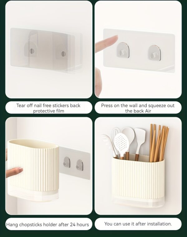 1pc Utensil Holder, Countertop Knife & Fork Storage Drain Box, Multifunctional Plastic Rectangular Drainage Fridge Box, For Spatula, Spoon, Knife, Chopsticks And Fork, Household Storage Supplies - Image 32