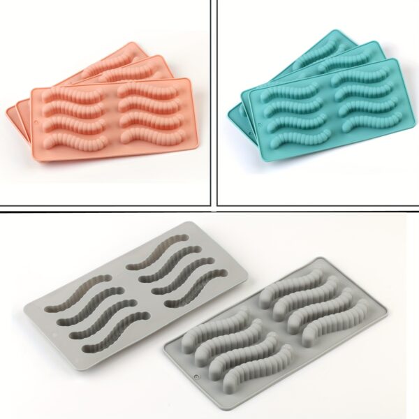 Vibrant Silicone Worm Mold - Non-Stick, Easy Release, BPA-Free, Perfect for Halloween Decorations, Cake Making, Gelatin, Gummies, Chocolate Crafting, and Creative Food Presentation - Image 9