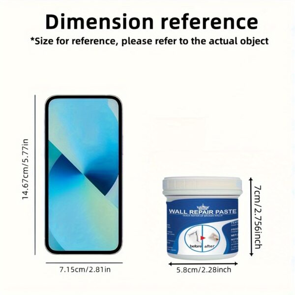 [Long-Lasting Hole Repair Putty] HOLE REPAIR PUTTY - Prevents cracks, durable and long-lasting - Easily repairs holes, cracks, dents and other plasterboard damage - Mild ingredients - Suitable for use on walls - Wall Putty - White, Odorless, Plasterboard - Image 5