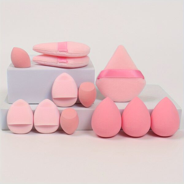 12pcs All-Purpose Makeup Sponge Set, Consisting of 3 Loose Powder Puffs, 3 Mini Air Cushion Puffs, 3 Beauty Eggs And 3 Mini Beauty Eggs. Foundation Blending Beauty Sponges, Liquid, Cream And Powder Flawless, Latex-Free Wet And Dry Foundation Makeup Cream, - Image 22