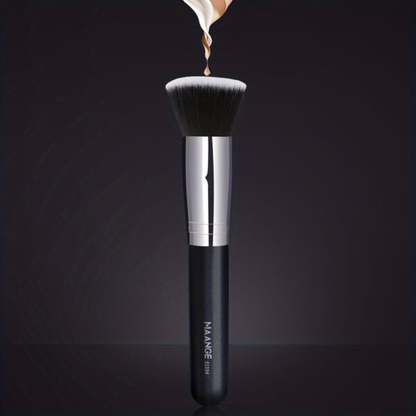MAANGE Flawless Foundation Brush - Large Flat Top, Ultra-Soft Nylon Bristles for Seamless, Quick Application - Fragrance-Free, Ideal for All Skin Types - Black Handle, MAANGE - Image 24