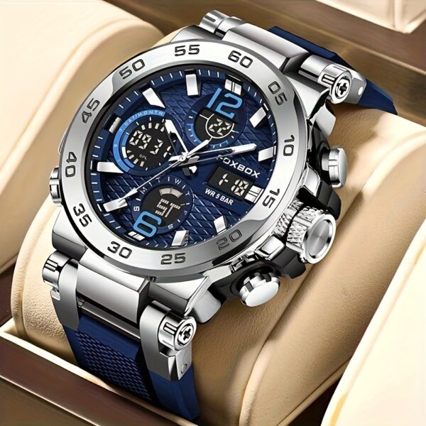 Men'S Dual Display Digital Military Quartz Watch Featuring an Alarm Clock, Chronograph, And Multifunctional Luminous Capabilities, Ideal for Students And Outdoor Activities Like Hiking Or Schooling.