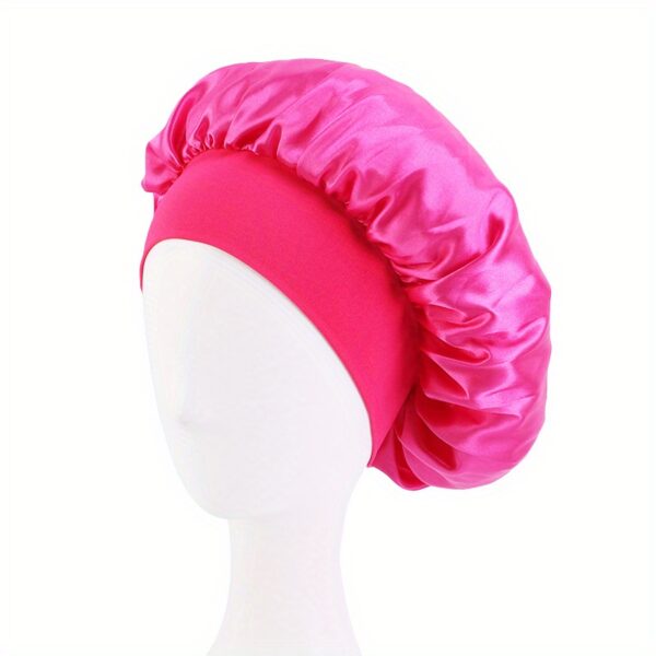 Elastic Band Cap For Brimmed Night Hat Bath Cap Extra Large Satin Silky Bonnet - Image 18