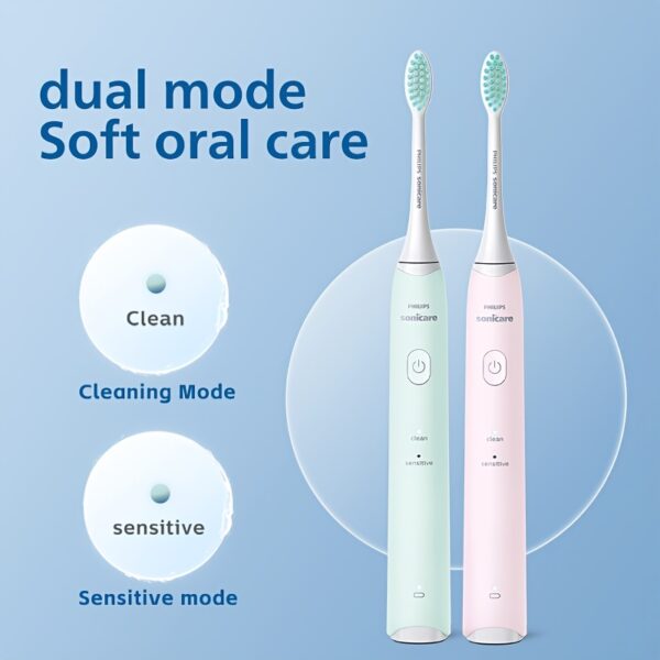 Philips Sonicare 2100 Series HX2421 Electric Toothbrush USB Charging Base Full Body Waterproof Sonic Vibration Full Automatic Soft Bristle Small Feather Brush Two Modes 30,000 Brush Head Movements/Minute - Image 6