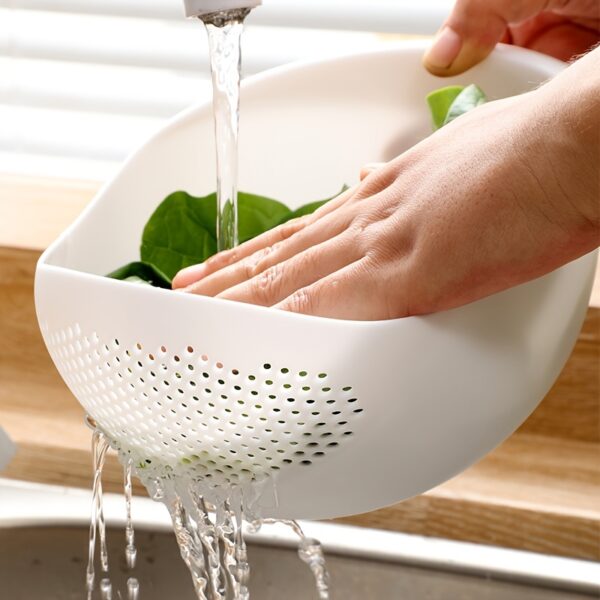 1pc, Rice Washing Drain Basket, Rice Washing Filter Basket, Creative Rice Washing Sieve, Plastic Rice Colander, Household Rice Washing Basket, Multifunctional Rice Washing Basin, Kitchen Stuff, Kitchen Gadgets - Image 10