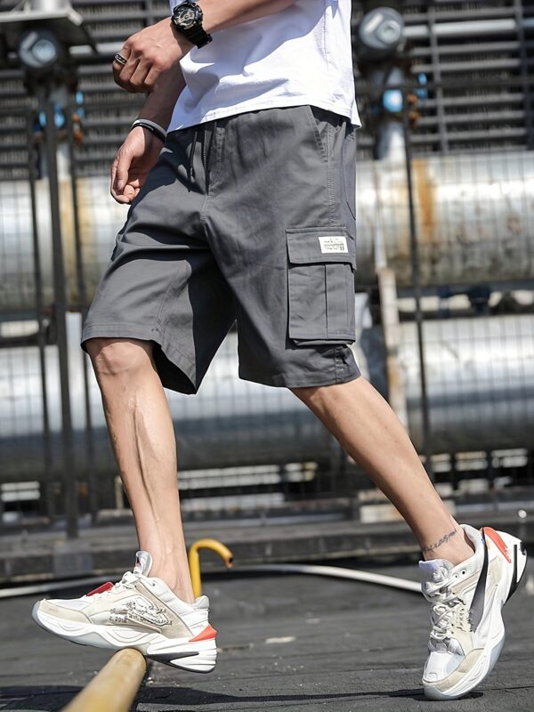Mens Stylish Multi-Pocket Cargo Shorts - Comfortable Drawstring Waist for Summer - Versatile Bermuda Length - Image 6