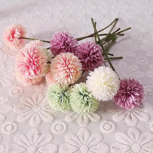 5pcs Glorious Chrysanthemum Ball Flowers Bouquet - Perfect for Home, Office, Coffee House, Parties, and Weddings - Artificial Flowers for Important People - Image 20