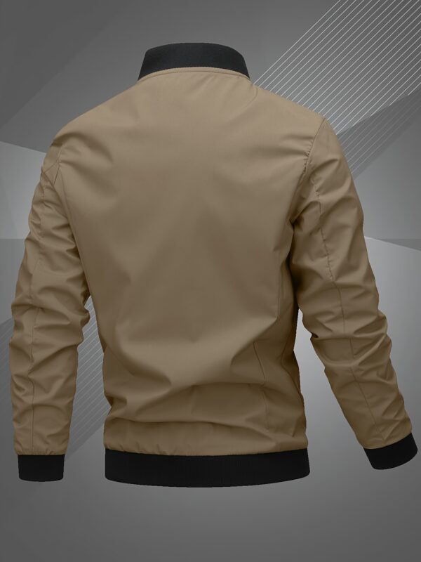 Men'S Letter Embroidered Casual Bomber Jacket - Image 8