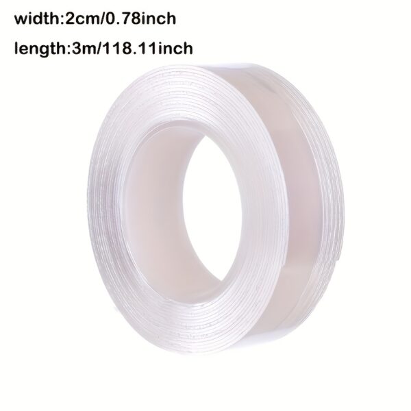 [Double-Sided Tape for Multi-Purpose Use] Reusable & Washable Nano Double-Sided Tape - Transparent, Multi-Purpose Adhesive for Home, Kitchen, Bathroom, Office & Car Use - Image 7