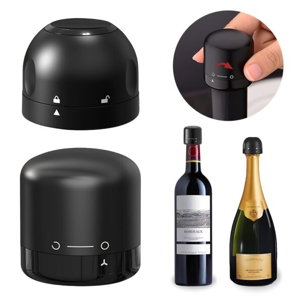 1pc/2pcs New Vacuum Wine Stoppers For Hotel Reusable Champagne Bottle Stoppers Wine Sealer Cap Set Leak-proof Preserver For Restaurant