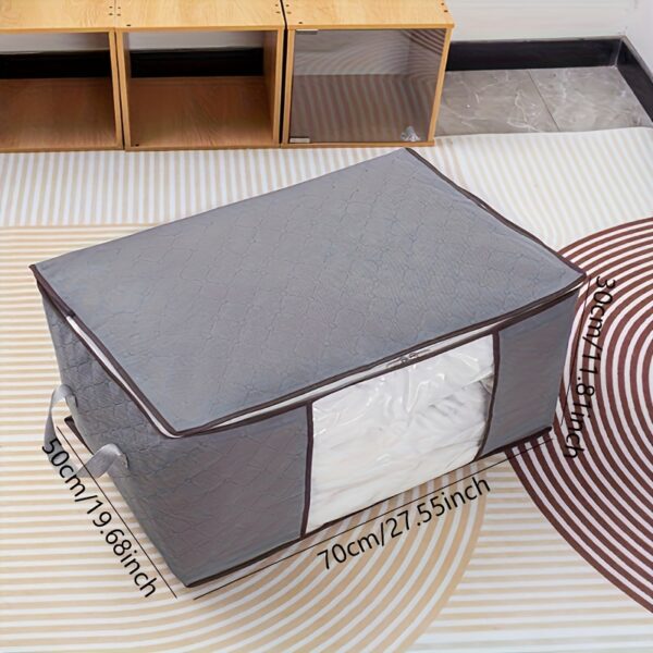 Large Clothing Storage Bag, Clothing Organizer With Clear Window, Storage Box Container For Blankets - Image 6