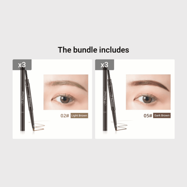 Waterproof 5 Colors Natural Makeup Double Heads Automatic Eyebrow Pencil Waterproof Long-lasting Easy Ware Eyebrow Pen With Eyebrow Brush - Image 15