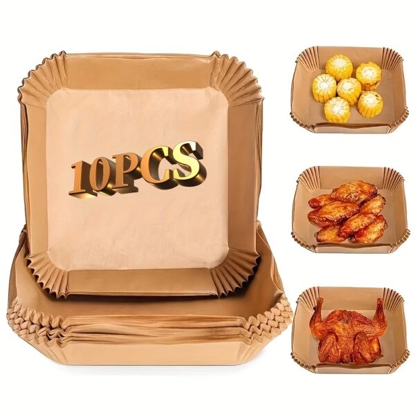 10/50/100pcs Disposable Square Paper Air Fryer Liners, 6.3'' Large Size Paper Basket Bowls, Non-Stick Baking Trays, Oven Accessories, Multi-Functional Kitchen Gadgets & Accessories - Image 7