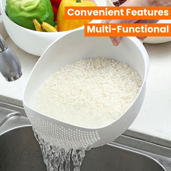1pc/2pcs/3pcs Multi-Functional Kitchen Washing Basket Basin - Drain Water, Wash Rice, Perfect For Cleaning Vegetables And Fruits, And More With Convenient Features - Ideal For Various Uses And Users, Kitchen Accessories - Image 23
