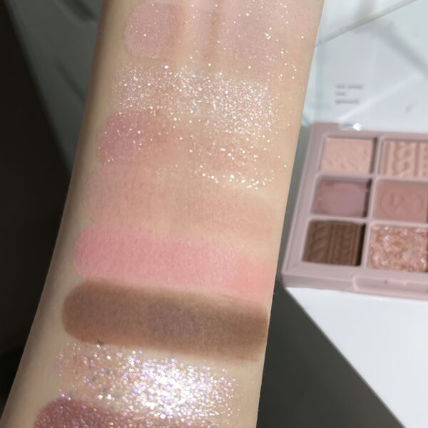 9-color Eyeshadow Palette Low Saturated Matte Pearly Glitter Velvet Texture Brown Color Taro Milk Tea Nude Pink Purple Eyeshadow Waterproof And Long-lasting Makeup - Image 7