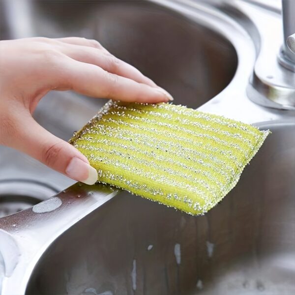 [4pcs Double-sided Cleaning Sponge] 4pcs, Kitchen Dishwashing Sponge, Does Not Hurt Pot Brush Pot Artifact, Household Double-sided Cleaning Sponge Wipe, Scouring Pad, Kitchen Scrub Sponge, Cleaning Supplies, Cleaning Tool, Back To School Supplies - Image 7