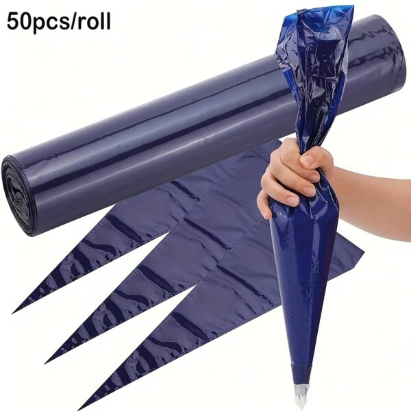 [Professional Cake Decorating Bags] 50pcs Disposable Pastry Bags, 16-Inch Thick PET Piping Bags for Cake Decorating, Professional Baking Accessories for Valentine'S Day, Ramadan, Father'S Day, Mother'S Day, Graduation