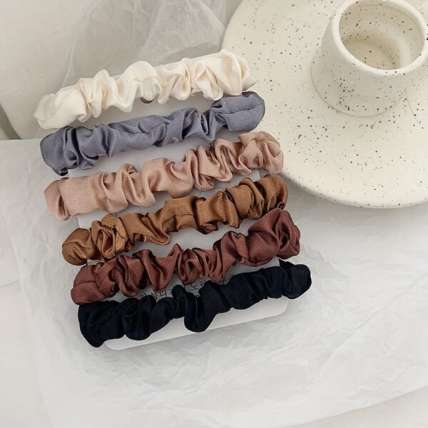 6 Pcs Silky Scrunchies Women Hair Ties Skinny Hair Scrunchy Hair Bands Elastic Hair Accessories   Women Ponytail Holders - Image 7