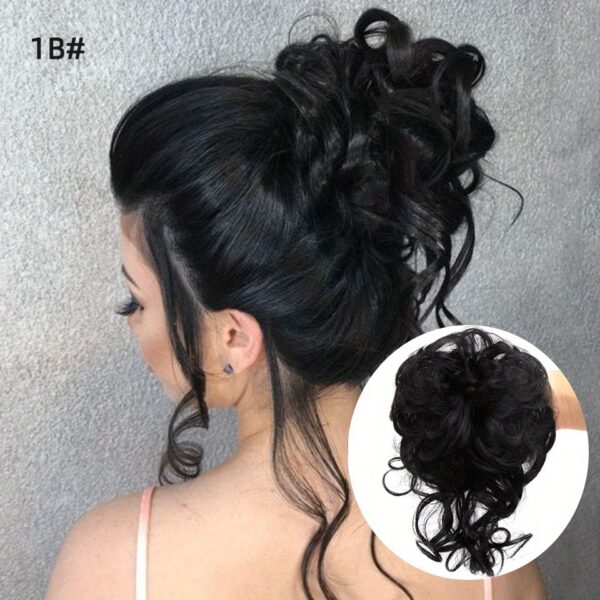 Add Volume and Style with Synthetic Messy Curly Hair Bun Chignon Scrunchy Hair Band! Hair Accessories Halloween Christmas - Image 25