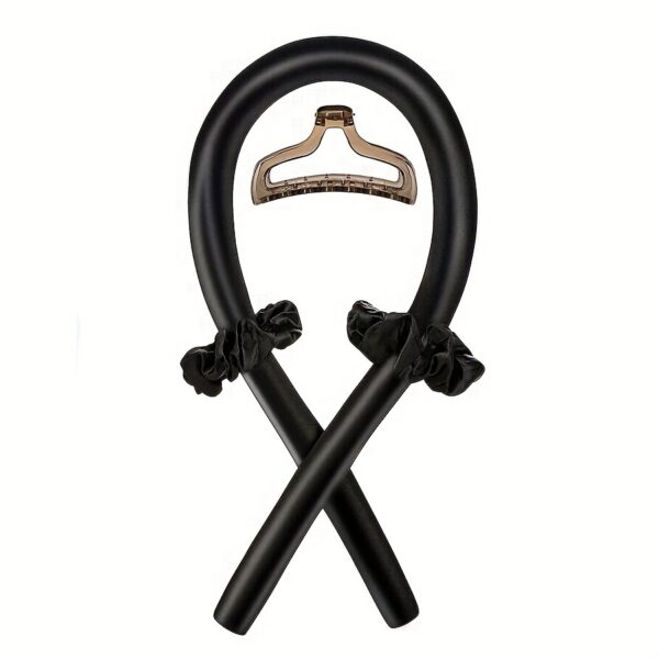 Minimalist Fabric Hair Curler with Bow Detail - Solid Color, Single Piece, Ideal for Christmas Festival Hairstyling Accessory, Christmas Hair Styling Tool|Elegant Accessory|Fabric Constructio - Image 5