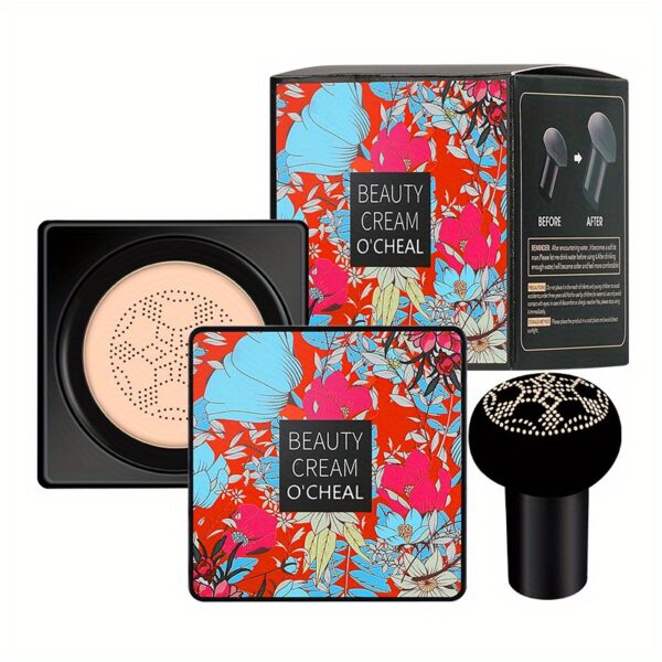 Mushroom Head Foundation BB Cream - Full Coverage, Long-Lasting Moisturizing Concealer for All Skin Types, Natural Nude Finish with Floral Packaging, Longlasting Foundation | Artistic Packaging | Vibrant Design - Image 14