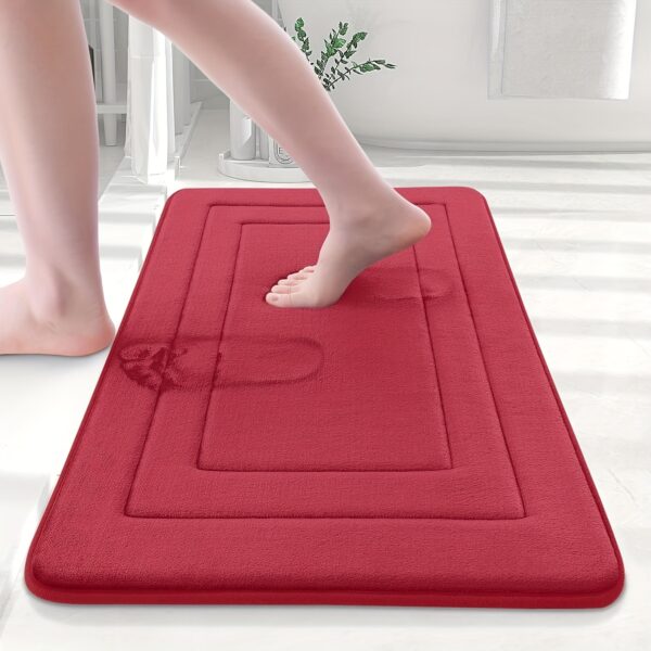 1pc Vintage-Inspired Memory Foam Bath Mat - Non-Slip, Absorbent, Cushioned Floor Mat for Kitchen, Bathroom, Bedroom, Laundry Room - Rectangular Polyester Blend Area Rug with Geometric Pattern, Perfect Gift for Women, Mom, Daughter, Bathroom Mat | Vintagei - Image 15