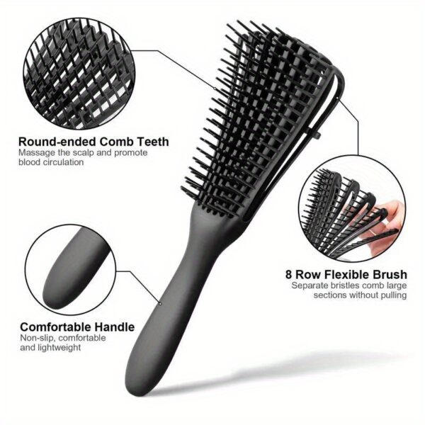 YAOWITHSU Anti-Tangle Hair Brush - 8-Claw Detangling Comb for Wet or Dry Hair, Scalp Massage, Durable Plastic Bristles & ABS Handle - Image 17