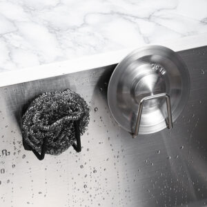 1pc/4pcs, No Punching Sponge Holder, Wall Mount Sponge Rack, Stainless Steel Sink Drain Rack, Random Color