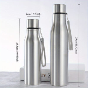 1 Stainless Steel Water Bottle, Available in 25.36 Oz / 33.81 Oz, Pvc-Free, Lightweight, Round Shape, Hand Wash Only - Perfect for Active Lifestyles And Fitness Enthusiasts.