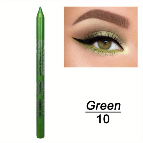 14-Color Colourful Eyeliner Pen, High Pigmented Pearly Glitter Shimmer Metallic Finish, Smokey Punk Gothic Style Eyeliner, Long Lasting Waterproof Eyeliner Stick For Music Festival - Image 14