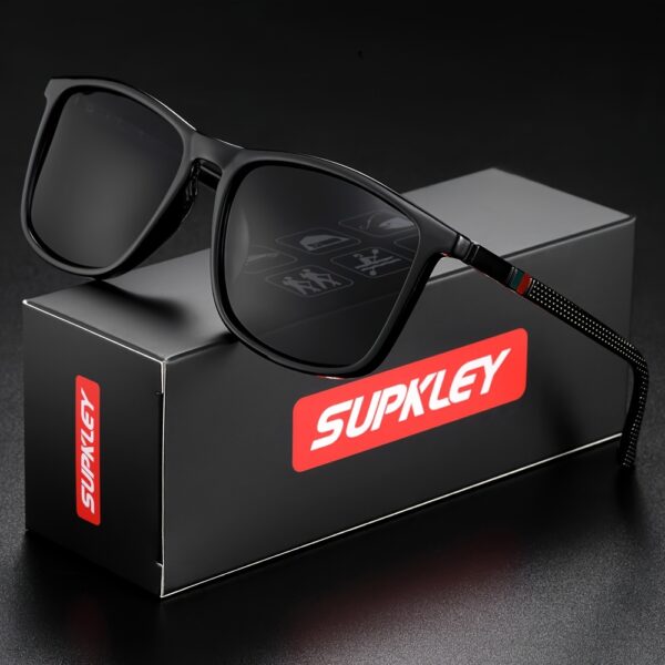 SUPKLEY Men'S Sports Sunglasses with Polarization, Lightweight Square Design, Comfortable Fit, Eyewear Accessory Comes with Original Packaging - Image 3