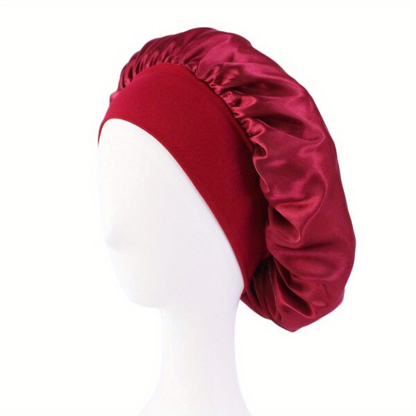 Elastic Band Cap For Brimmed Night Hat Bath Cap Extra Large Satin Silky Bonnet - Image 8