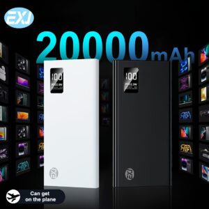 [Fast Power Bank] EXJ 20000mAh/10000mAh Power Bank | 22.5W Fast Charging Outdoor Portable Charger, 2 USB 3.0 Type C QC PD4 with LED Display, External Backup Battery Charger, Compatible with iPhone 16/15/14/ Pro Android Samsung S24/S25 and Other Devices