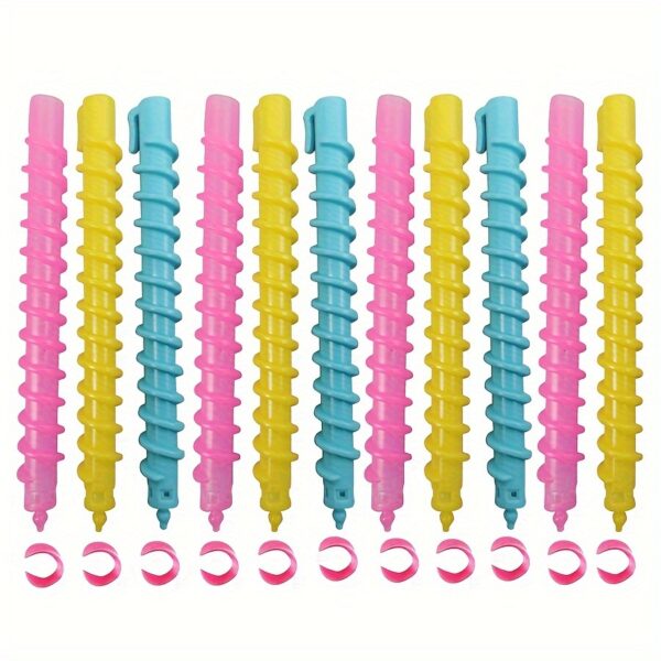20pcs Hair Curler Set Spiral Hair Perm Rods DIY Plastic Barber Hairdressing Styling Curling Perm Rods - Image 9