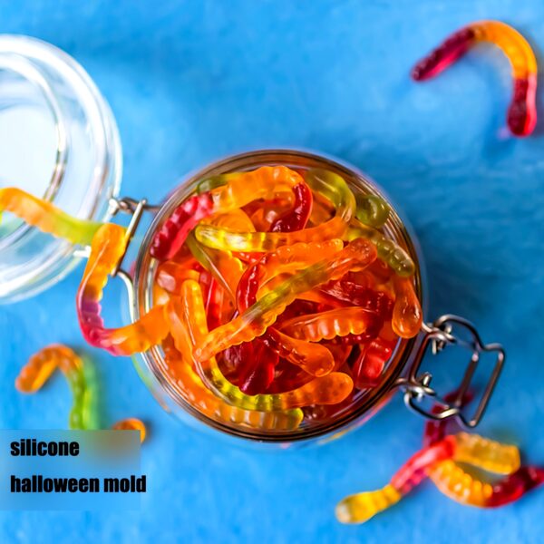 Vibrant Silicone Worm Mold - Non-Stick, Easy Release, BPA-Free, Perfect for Halloween Decorations, Cake Making, Gelatin, Gummies, Chocolate Crafting, and Creative Food Presentation - Image 23