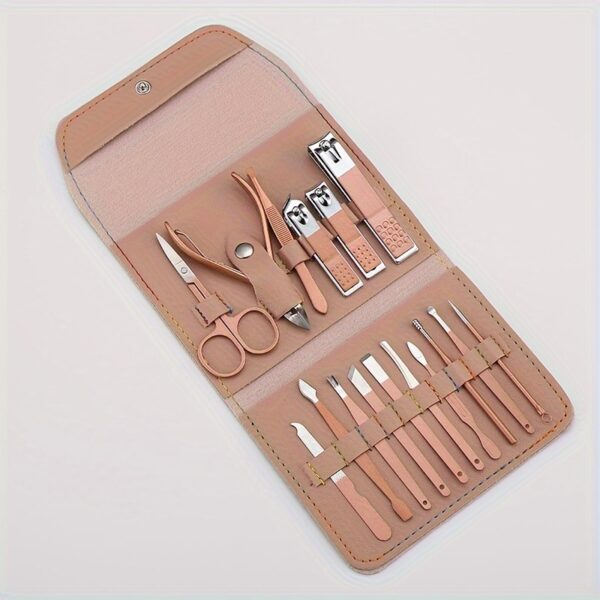 Nail Clippers Manicure Tool Set, With Portable Travel Case, Cuticle Nippers And Cutter Kit, Professional Nail Clippers Pedicure Kit, Grooming Kit For Travel - Image 11