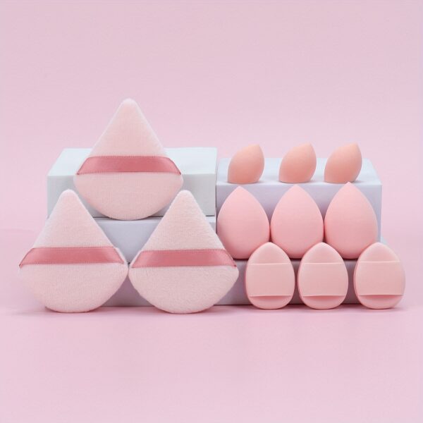 12pcs All-Purpose Makeup Sponge Set, Consisting of 3 Loose Powder Puffs, 3 Mini Air Cushion Puffs, 3 Beauty Eggs And 3 Mini Beauty Eggs. Foundation Blending Beauty Sponges, Liquid, Cream And Powder Flawless, Latex-Free Wet And Dry Foundation Makeup Cream, - Image 18