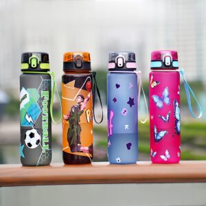 1pc Sports Water Bottle 1000ml/750ml - Leak Proof, Hand Wash, PVC Free, Ideal for Running & Outdoor Activities, Portable with Carry Strap, Suitable for Gym, Sports, Fitness - Holiday Themed Designs for Christmas, Halloween, Easter, Hanukkah, Thanksgiving