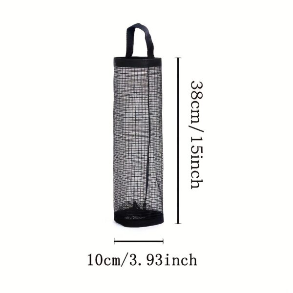 1pc Durable Wall-Mounted Plastic Bag Dispenser, Foldable Breathable Mesh Garbage Bag Holder, Washable Hanging Storage Organizer for Various Room Types - Image 7