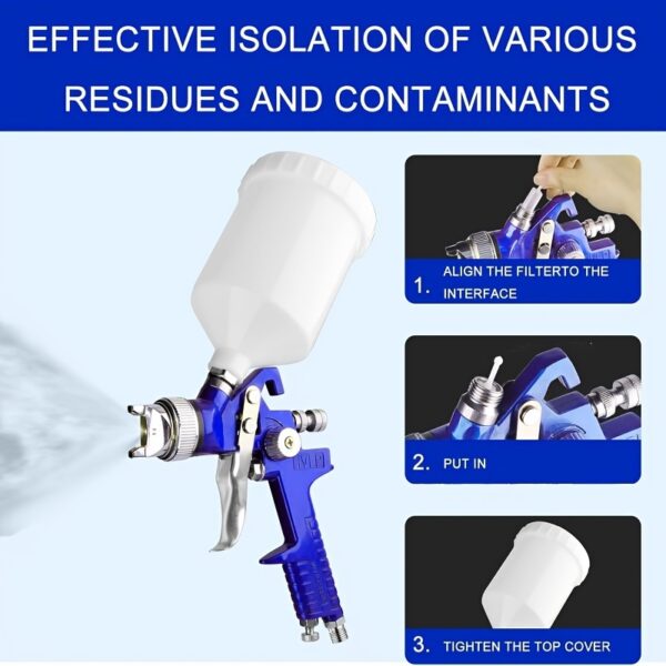 HVLP Paint Sprayer with 3 Sizes of Nozzles to Choose from 1.4/1.7/2mm and 600ml Plastic Cup - Easy Painting Tool - Professional Grade Paint Sprayer for Indoor or Outdoor Applications - Consistent Finish - Innovative Paint Supply - Image 6